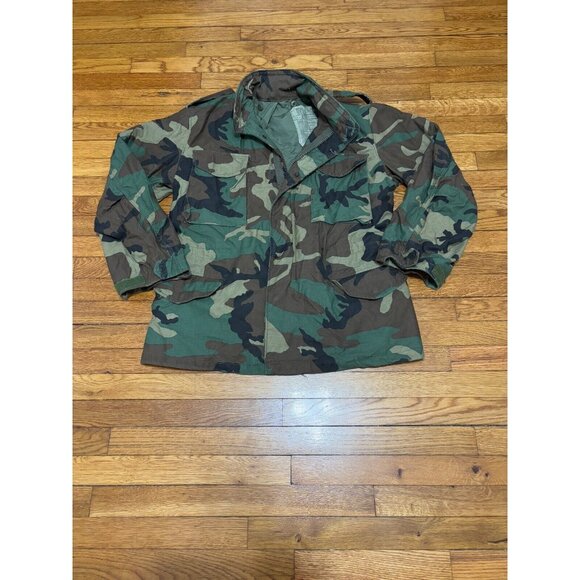 USGI Army Cold Weather Field Coat Woodland Camo Jacket US Military Medium Reg - Picture 1 of 8